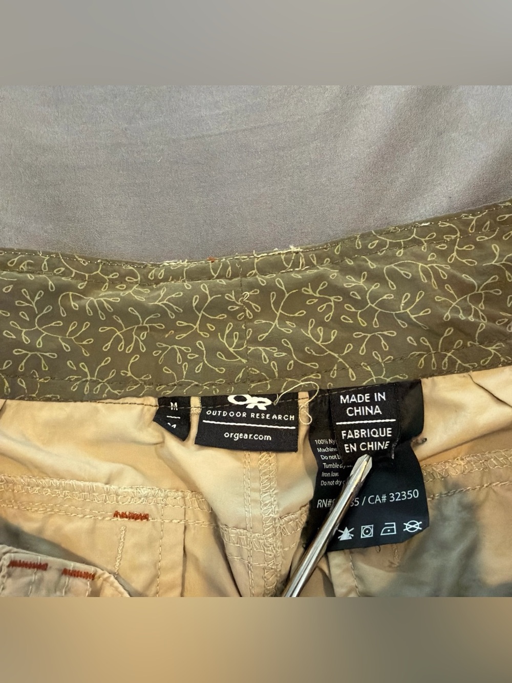 Outdoor Research Hiking Bermuda Shorts Utility Women's Size M Nylon Tan - Picture 3 of 5